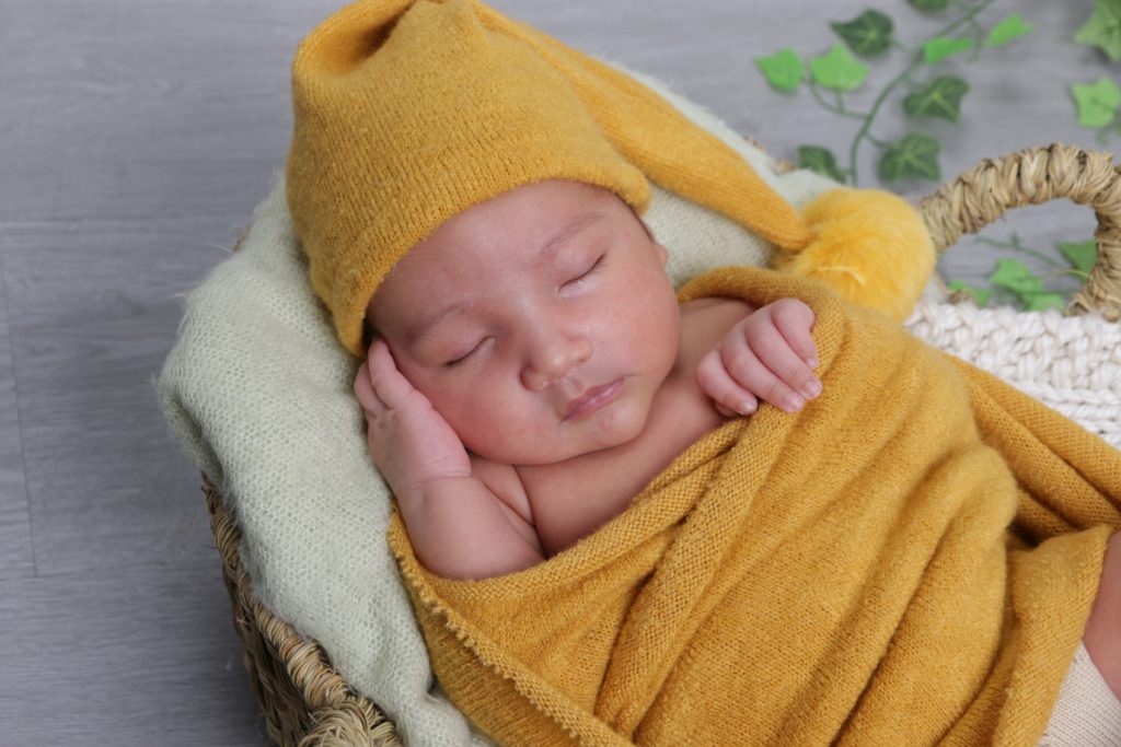 A newborn with a baby rash